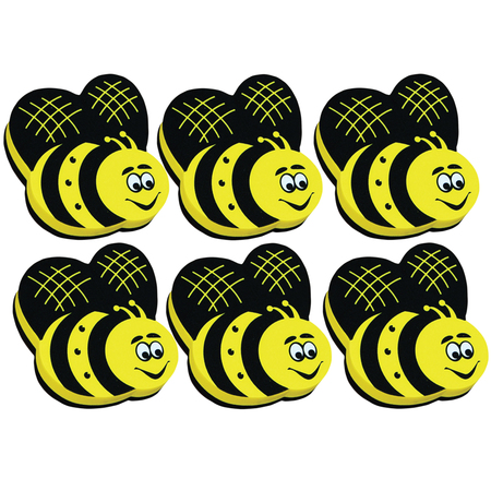 ASHLEY PRODUCTIONS Magnetic Whiteboard Eraser, Bee, PK6 10019